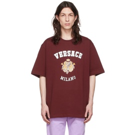 베르사체 Versace Burgundy Royal Rebellion T-Shirt 221404M213061