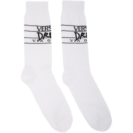 베르사체 Versace White & Black Dream Logo Socks 221404M220032