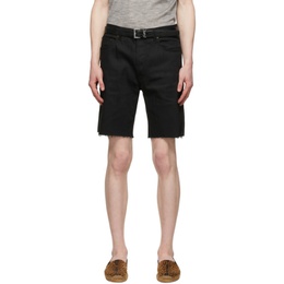 생로랑 Saint Laurent Black Denim Short Shorts 221418M193005