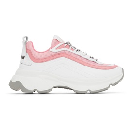 MSGM White & Pink Minimal Chunky Sole Sneakers 221443F128001