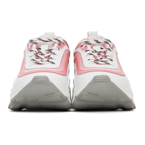 MSGM White & Pink Minimal Chunky Sole Sneakers 221443F128001