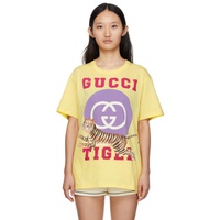 Yellow Lunar New Year 구찌 Gucci Tiger INT이알엘 ERLOCKING G T-Shirt 221451F110002