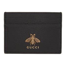 구찌 Gucci Black Bee Card Holder 221451M163009