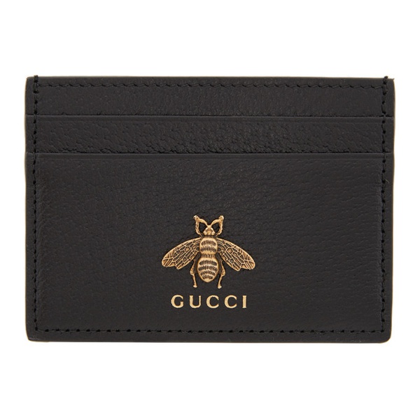 구찌 구찌 Gucci Black Bee Card Holder 221451M163009