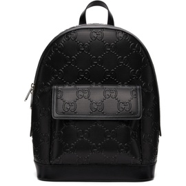 구찌 Gucci Black GG Embossed Backpack 221451M166006