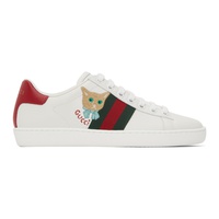 구찌 Gucci White Cat Ace Sneakers 221451M237036