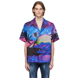 발렌티노 Valentino Purple Water Sky Shirt 221476M192000