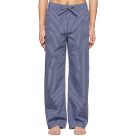테클라 Tekla Blue & Grey Poplin Pyjama Pants 221482M218012