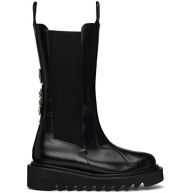 토가 풀라 토가 Toga Pulla Black Leather Mid-Calf Chelsea Boots 221492F114000