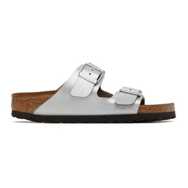 버켄스탁 Birkenstock Silver Soft Footbed Arizona Sandals 221513F124031