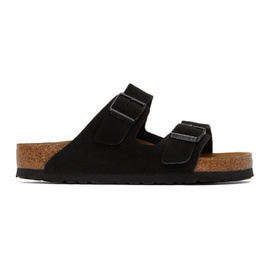 버켄스탁 Birkenstock Black Suede Soft Footbed Arizona Sandals 221513M234018