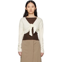 DRAE 오프화이트 Off-White Wool Wrap Cropped Cardigan 221520F095002