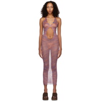 Isa Boulder Orange & Purple Pull Away Long Jelly Dress 221541F055002