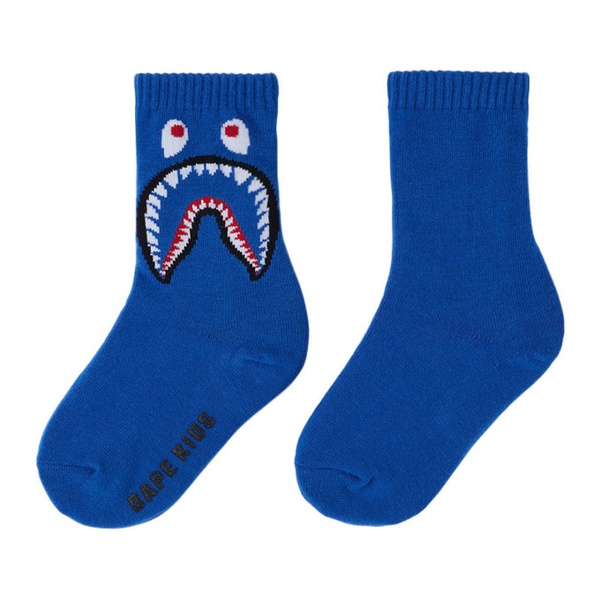  베이프 BAPE Kids Blue Shark Socks 221546M713005