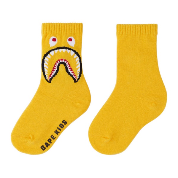  베이프 BAPE Kids Yellow Shark Socks 221546M713006