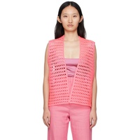 자크뮈스 Jacquemus Pink Crochet Vest 221553F068001