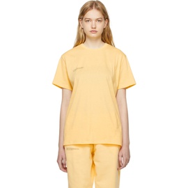 PANGAIA Yellow Organic Cotton T-Shirt 221556F110013