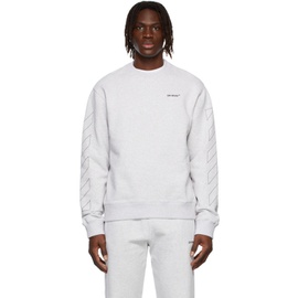 오프화이트 Off-White Grey Diag Outline Slim Sweatshirt 221607M204002
