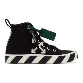 오프화이트 Off-White Black & White Mid-Top Vulcanized Sneakers 221607M236001
