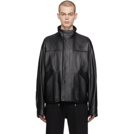 우영미 Wooyoungmi Black Leather Jacket 221704M181000