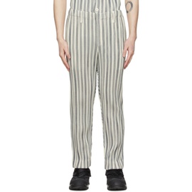 Homme Plisse 이세이 미야케 Issey Miyake 오프화이트 Off-White Polyester Trousers 221729M191030