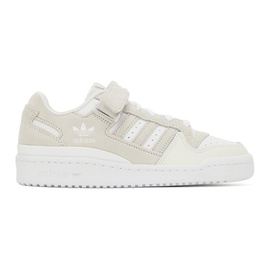 아디다스 오리지널 Adidas Originals White & Beige Forum Low Sneakers 221751F128018