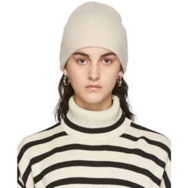 Toteme 오프화이트 Off-White Cashmere Ribbed Beanie 221771F014006