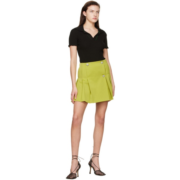 보테가베네타 보테가 베네타 Bottega Veneta Green Wool Mini Skirt 221798F090001