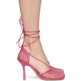 보테가 베네타 Bottega Veneta Pink Stretch Web Heels 221798F122016