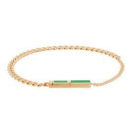 보테가 베네타 Bottega Veneta Gold & Green ID Chain Bracelet 221798M142004