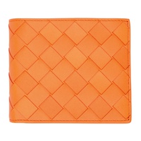 보테가 베네타 Bottega Veneta Orange Intrecciato Leather Bifold Wallet 221798M164089