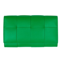 보테가 베네타 Bottega Veneta Green Long Bifold Wallet 221798M164150