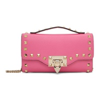발렌티노 Valentino Garavani Pink Rockstud Chain Wallet Bag 221807F048006