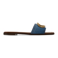 발렌티노 Valentino Garavani Blue VLogo Slide Sandals 221807F124078