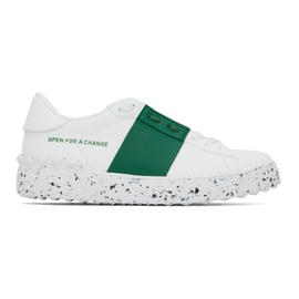 발렌티노 Valentino Garavani White & Green Open For A Change Sneakers 221807F128004