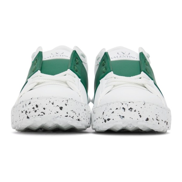  발렌티노 Valentino Garavani White & Green Open For A Change Sneakers 221807F128004