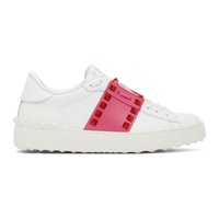 발렌티노 Valentino Garavani White & Pink Untitled Open Sneakers 221807F128018