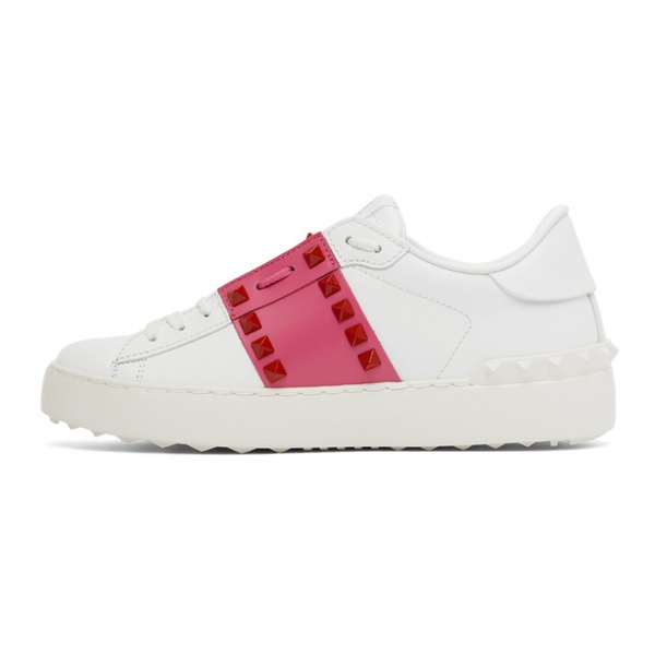  발렌티노 Valentino Garavani White & Pink Untitled Open Sneakers 221807F128018