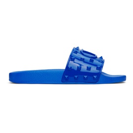 발렌티노 Valentino Garavani Blue Rubber Summer VLogo Slides 221807M234009