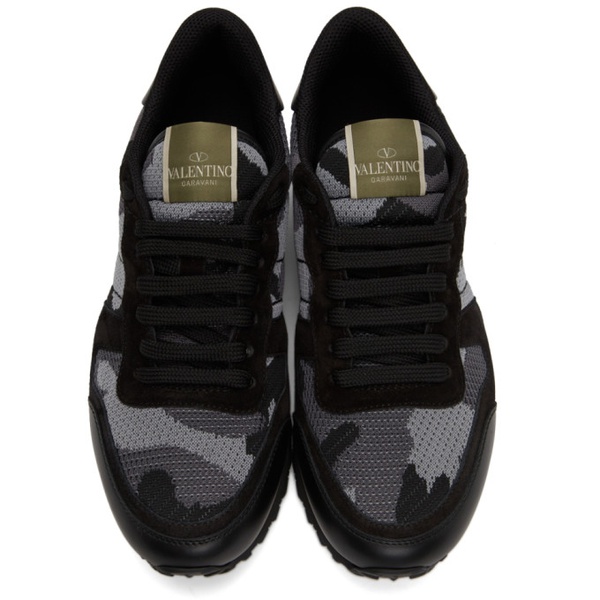  발렌티노 Valentino Garavani Black & Grey Rockrunner Sneakers 221807M237003