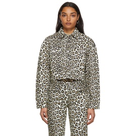 장 폴 고티에 Jean Paul Gaultier 오프화이트 Off-White Gabardine Leopard Jacket 221808F060000