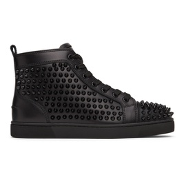 크리스찬 루부탱 Christian Louboutin Black Louis Spikes High-Top Sneakers 221813M236018