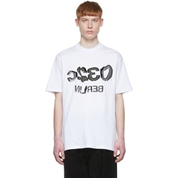 032c White Selfie Glitch T-Shirt 221843M213005