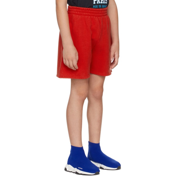  발렌시아가 Balenciaga Kids Kids Red Logo Jogging Shorts 221847M721000