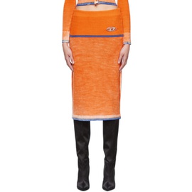 디젤 Diesel Orange M-Arilou Midi Skirt 222001F092000