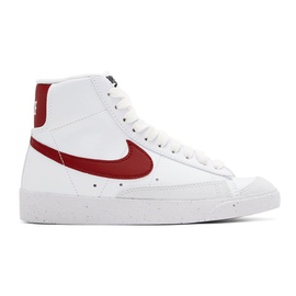 Nike White & Red Blazer Mid 77 High-Top Sneakers 222011F127004