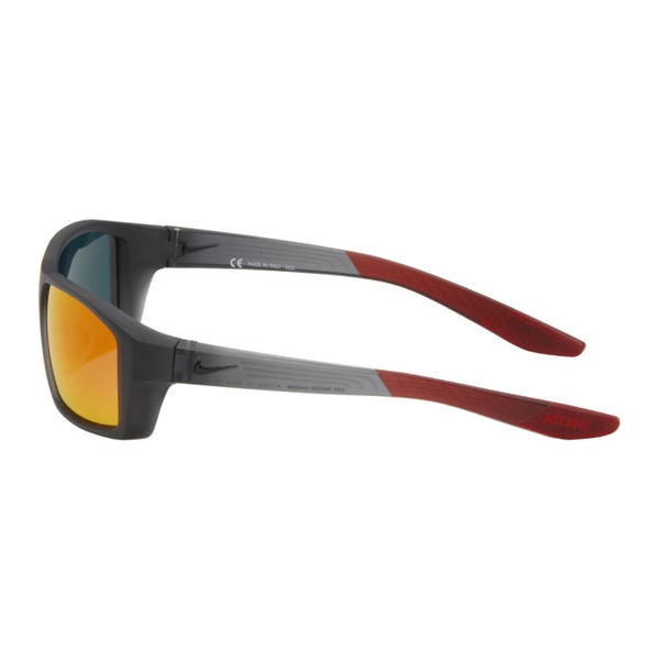나이키 Nike Gray & Red Brazen Shadow Sunglasses 222011M134003