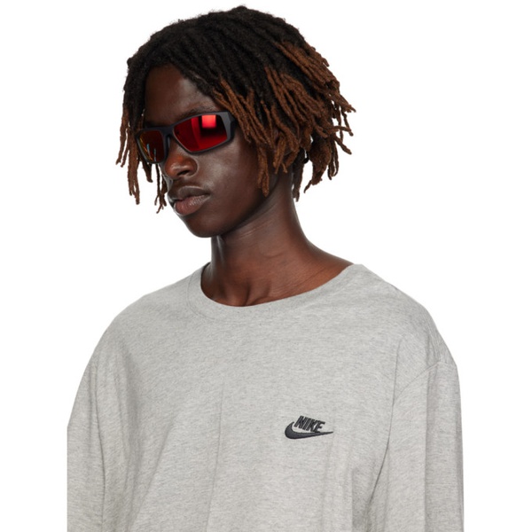 나이키 Nike Gray & Red Brazen Shadow Sunglasses 222011M134003