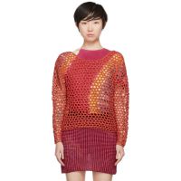 The Elder Statesman Red Open Knit Sweater 222014F096006