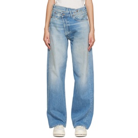 알썰틴 R13 Blue Crossover Wide Jeans 222021F069046